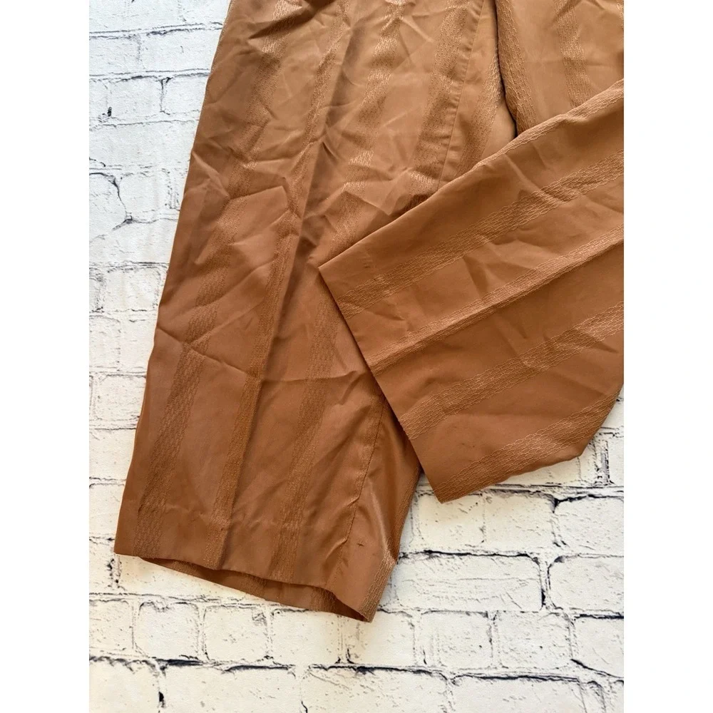Vintage Virgola Uomo Cognac Camel Lightly Pleated Cropped Pants 36
